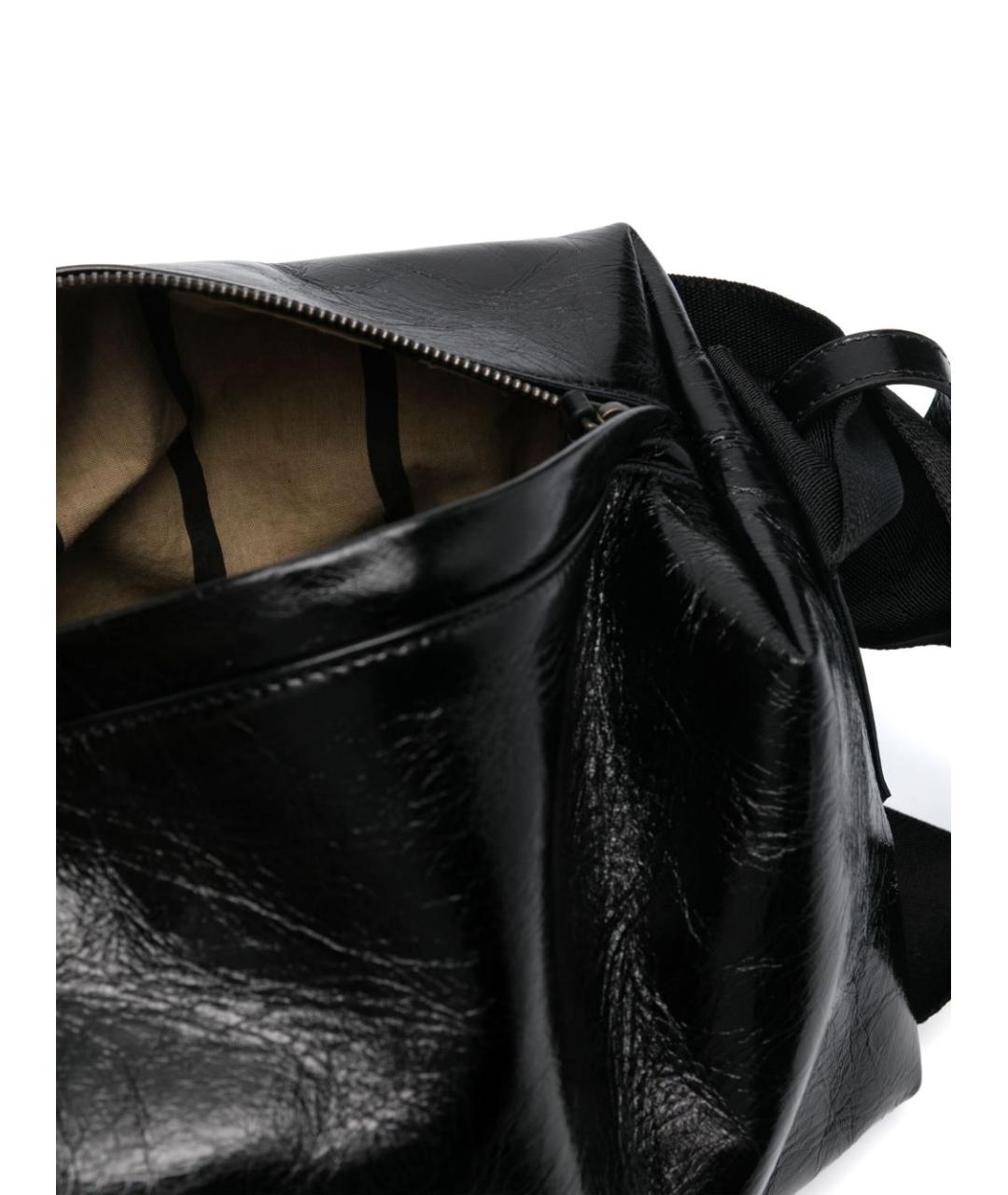 UMA WANG Черная кожаная сумка через плечо, фото 2