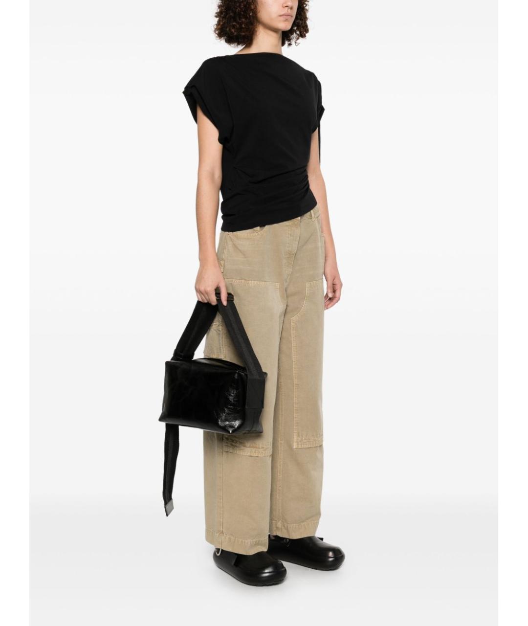 UMA WANG Черная кожаная сумка через плечо, фото 5