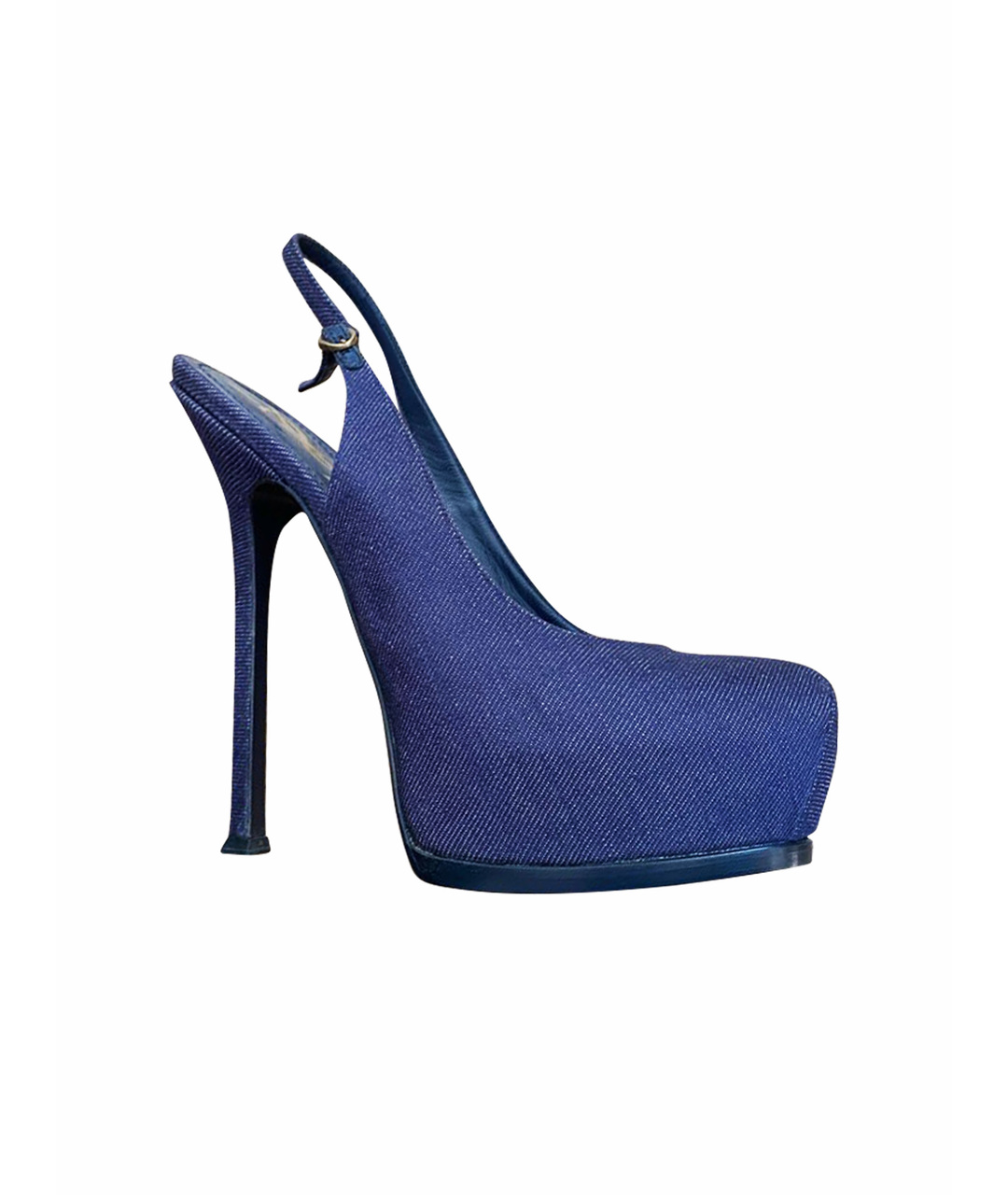 SAINT LAURENT Синие текстильные туфли, фото 1