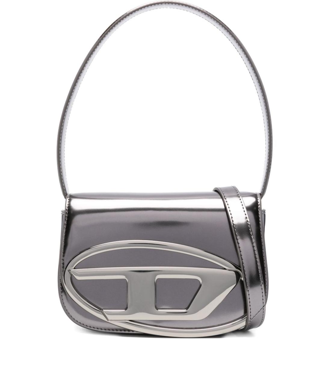 DIESEL Серебряная кожаная сумка через плечо, фото 1
