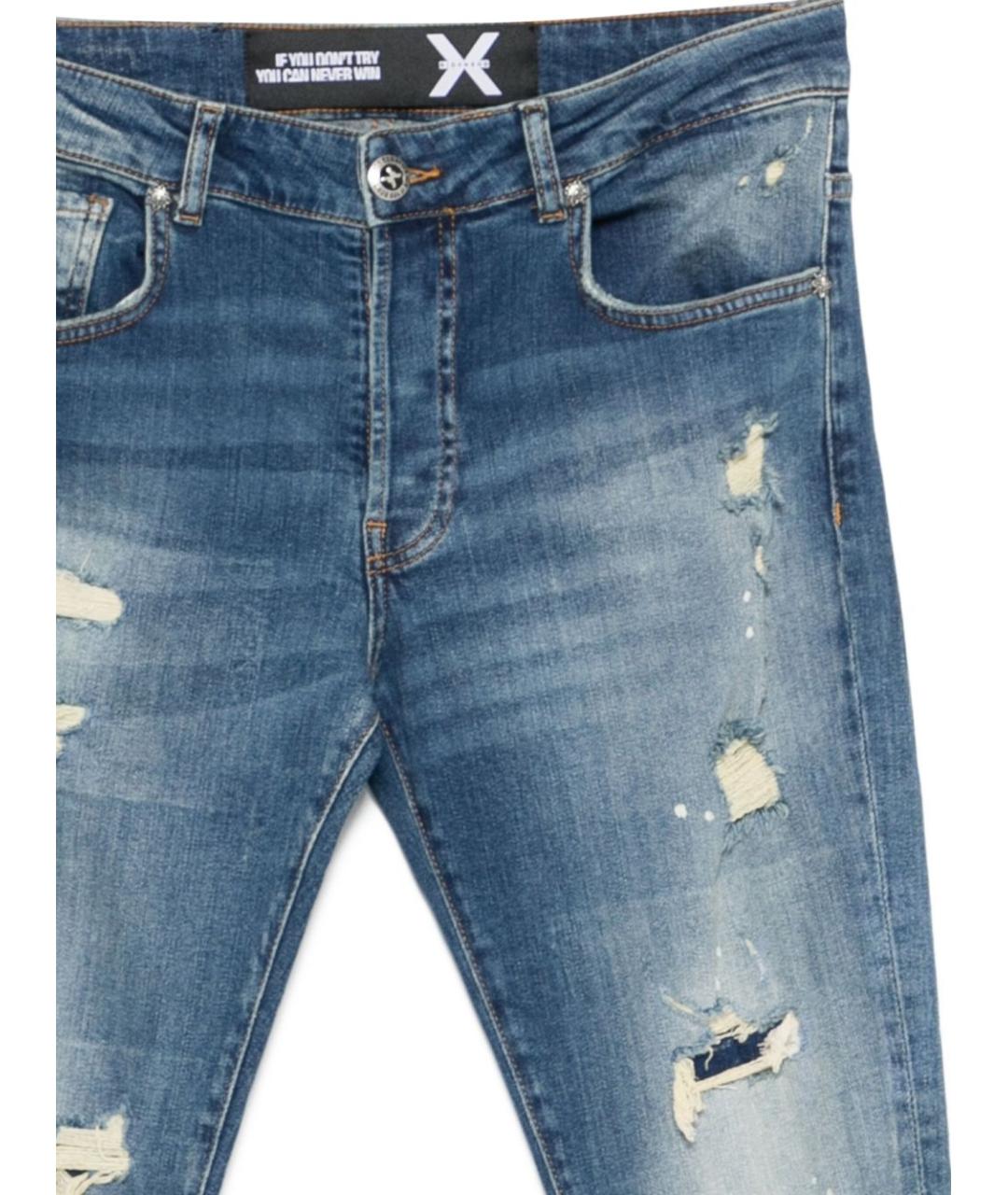 JOHN RICHMOND Голубые хлопковые джинсы скинни, фото 2