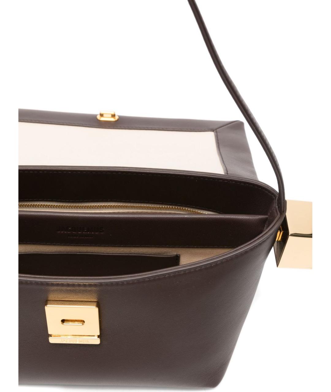 JACQUEMUS Коричневая кожаная сумка через плечо, фото 4