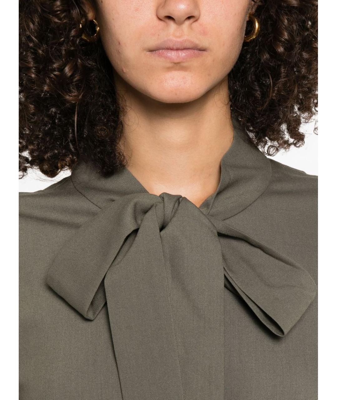 SELF-PORTRAIT Зеленая полиэстеровая рубашка, фото 3