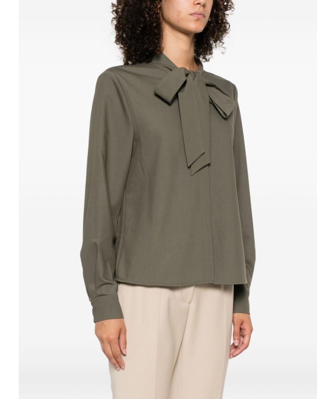 SELF-PORTRAIT Зеленая полиэстеровая рубашка, фото 5