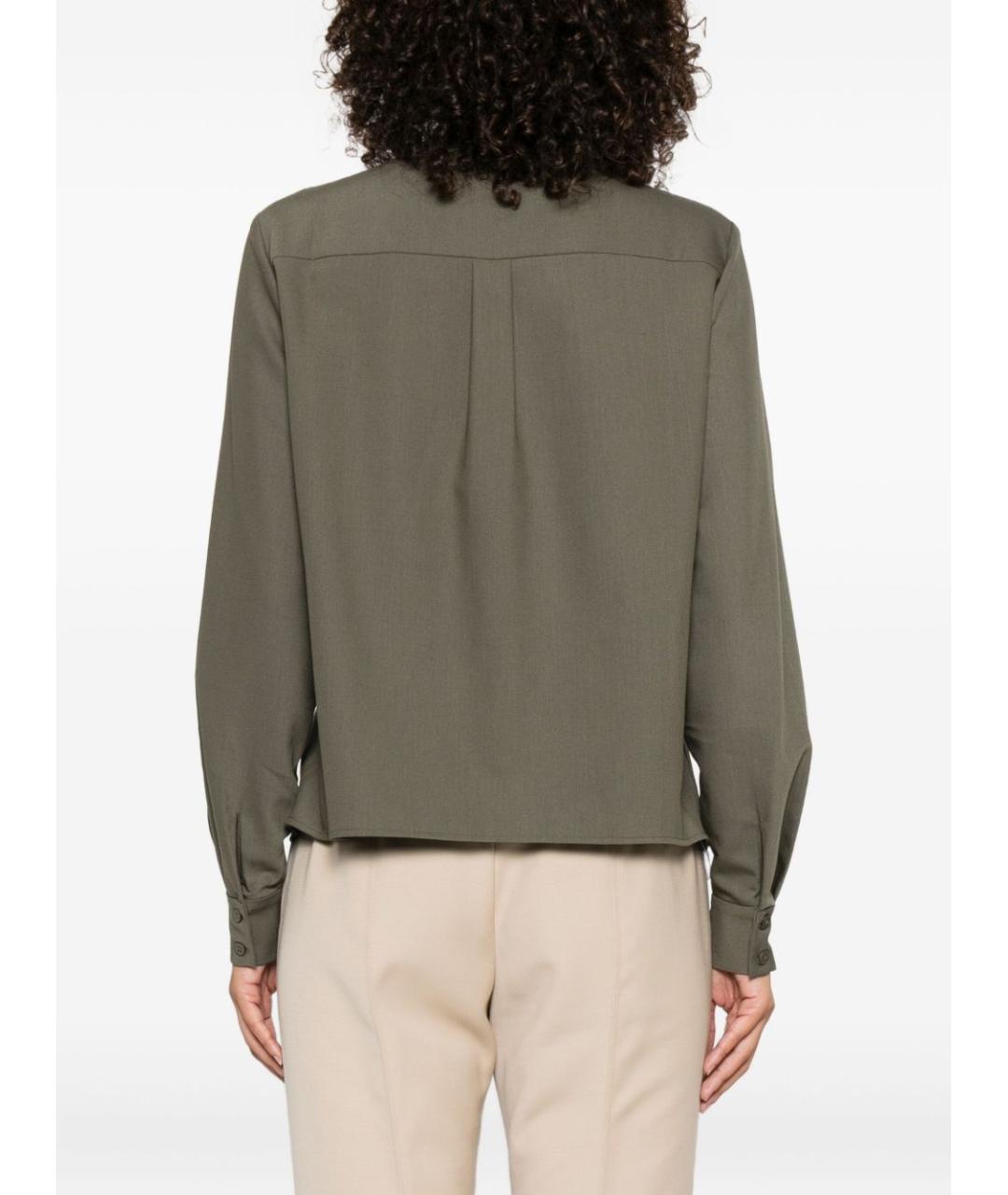 SELF-PORTRAIT Зеленая полиэстеровая рубашка, фото 4