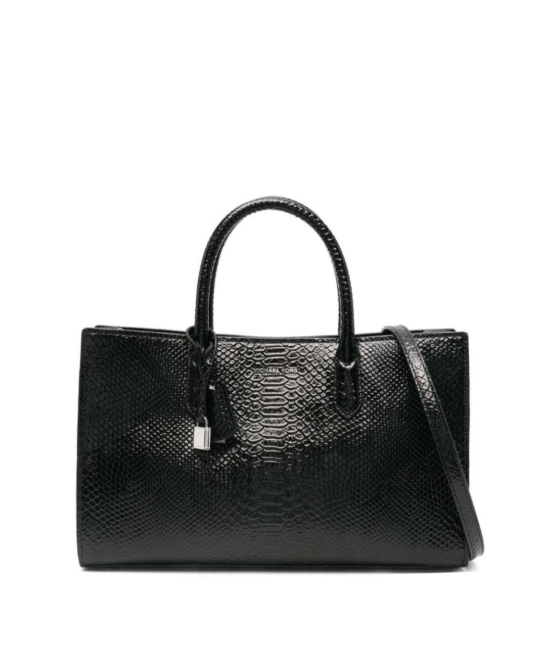 MICHAEL KORS Черная кожаная сумка с короткими ручками, фото 1