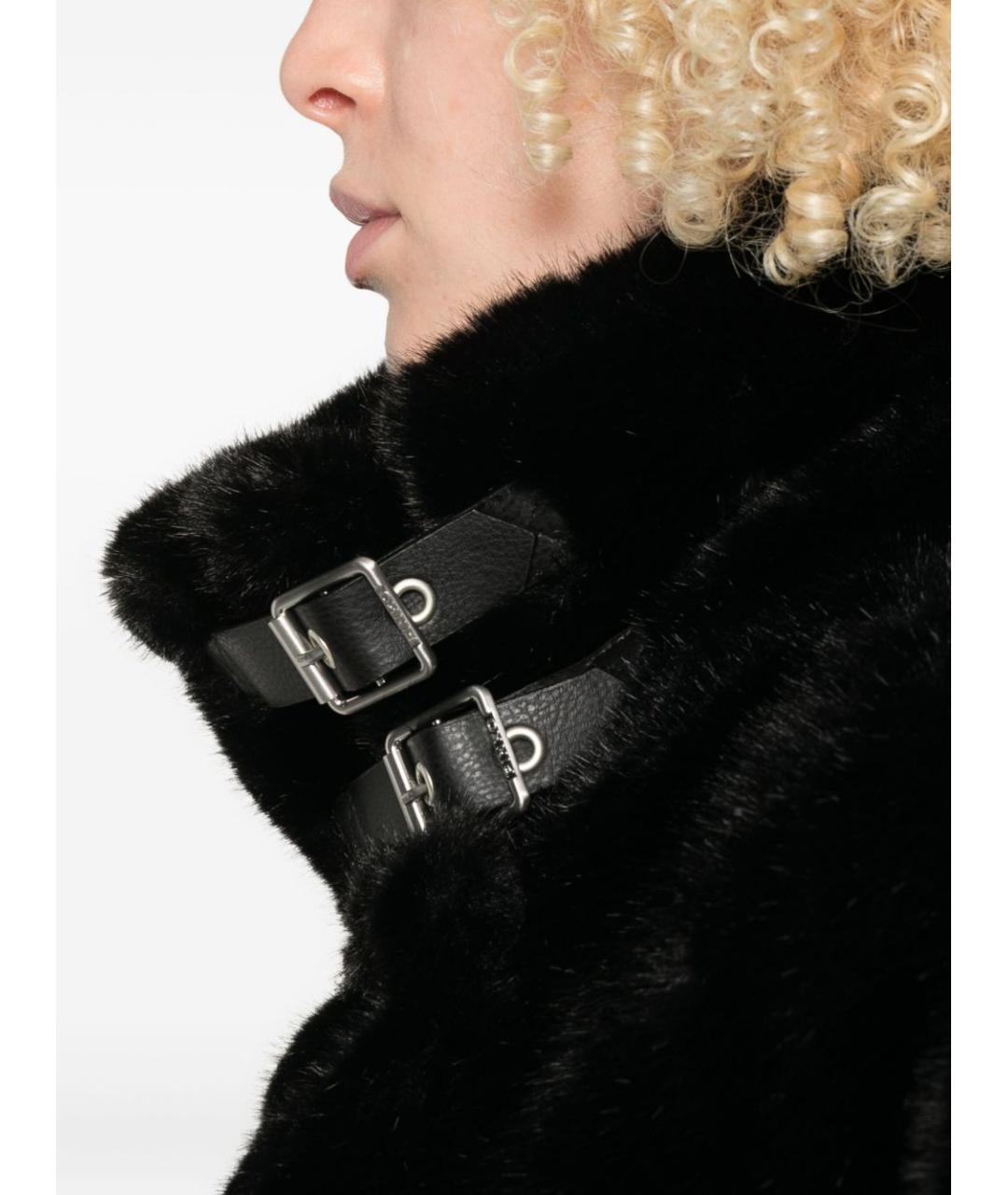 PINKO Черная полиэстеровая дубленка, фото 4