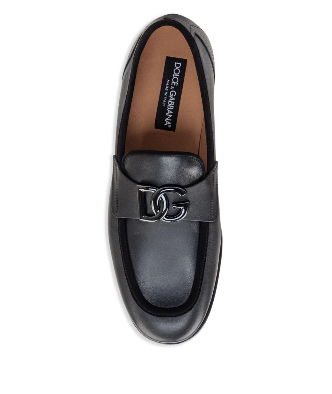 DOLCE&GABBANA Черные кожаные лоферы, фото 4