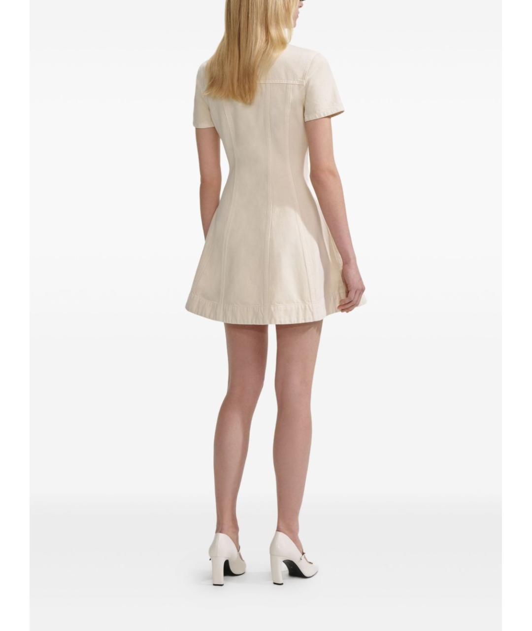 SELF-PORTRAIT Бежевое хлопковое повседневное платье, фото 3