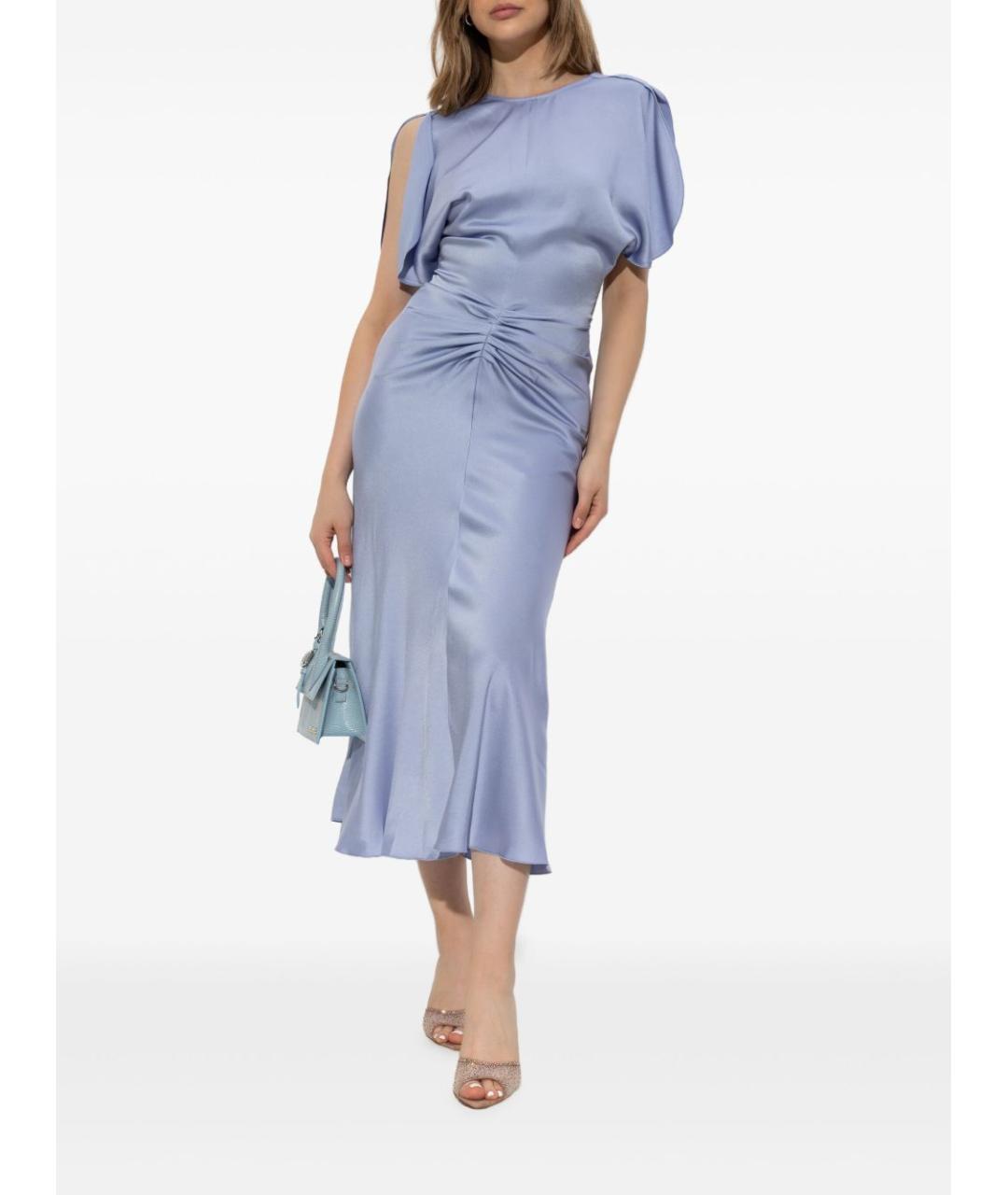 VICTORIA BECKHAM Голубое ацетатное повседневное платье, фото 2