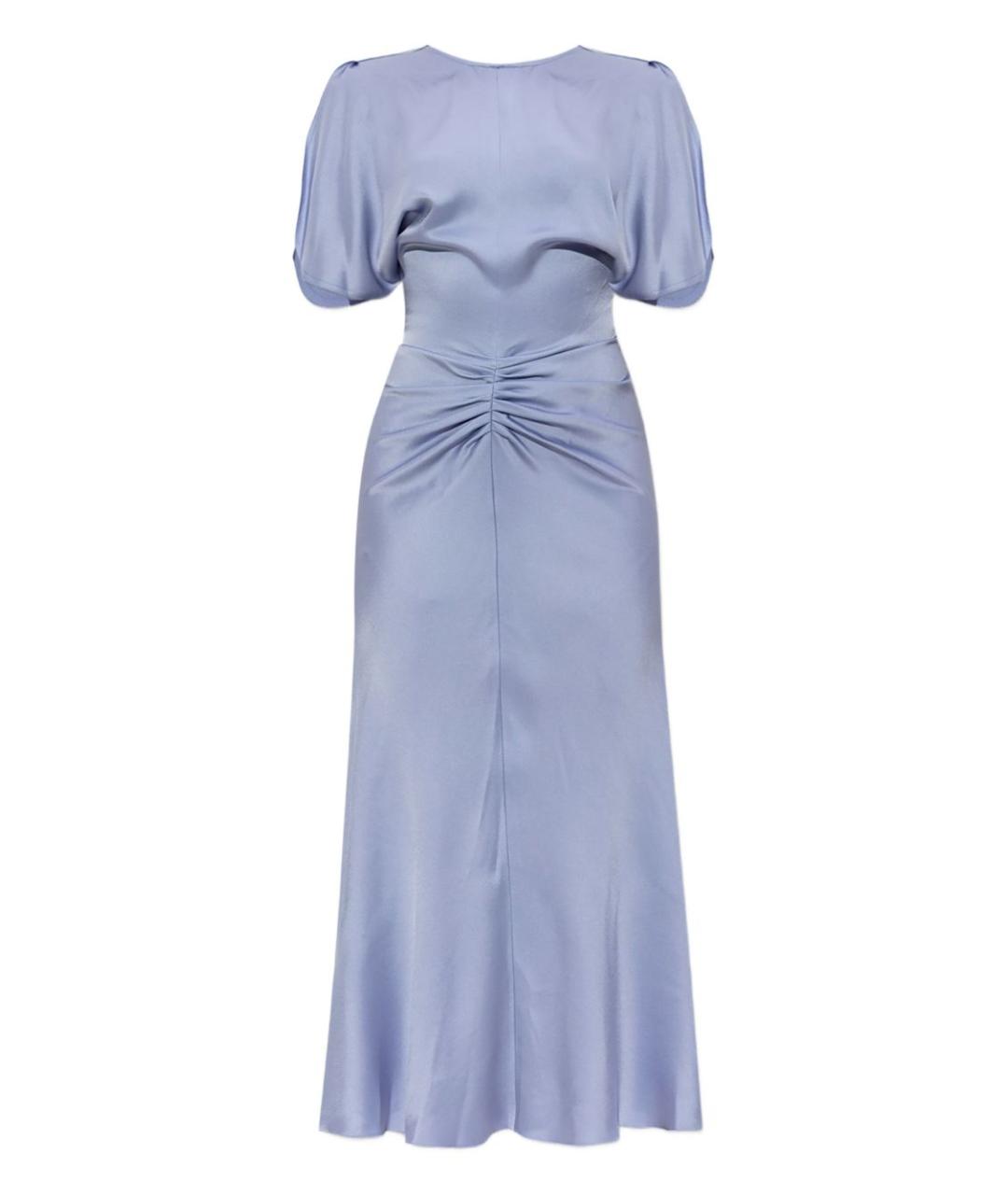 VICTORIA BECKHAM Голубое ацетатное повседневное платье, фото 1
