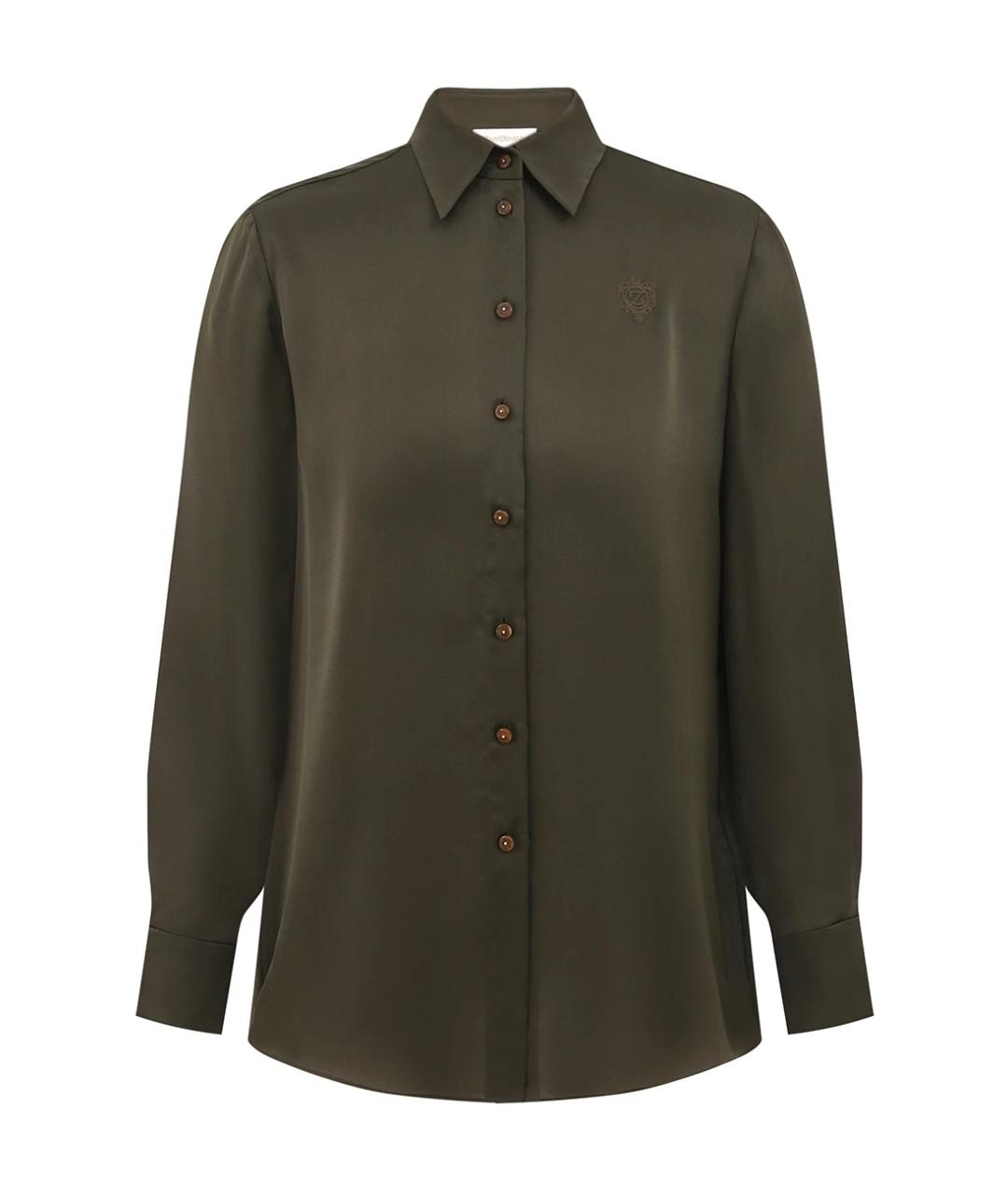 ZIMMERMANN Зеленая шелковая рубашка, фото 1