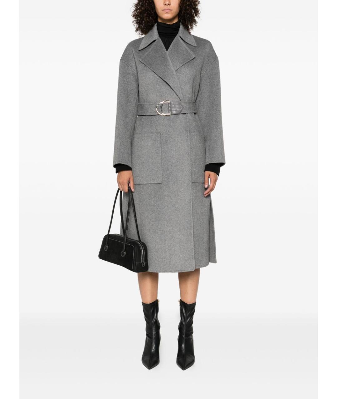 LIU JO Серое шерстяное пальто, фото 2