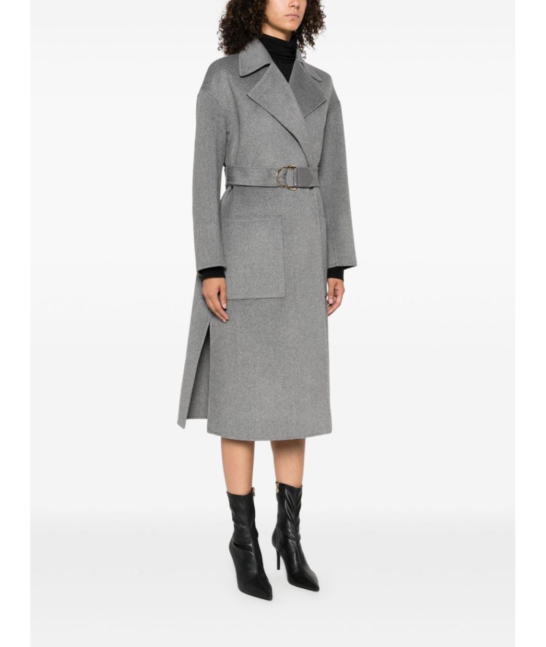 LIU JO Серое шерстяное пальто, фото 4