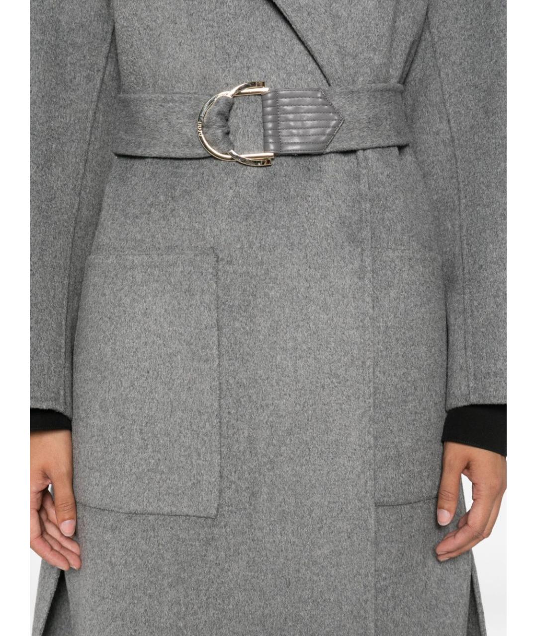 LIU JO Серое шерстяное пальто, фото 3