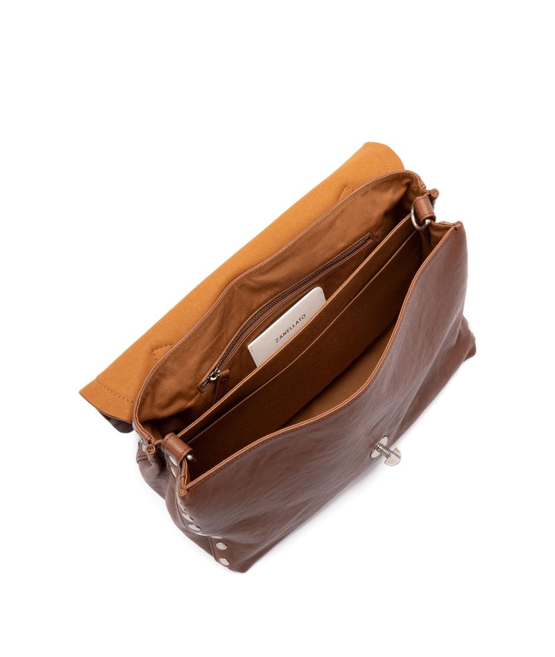 ZANELLATO Коричневая кожаная сумка тоут, фото 2