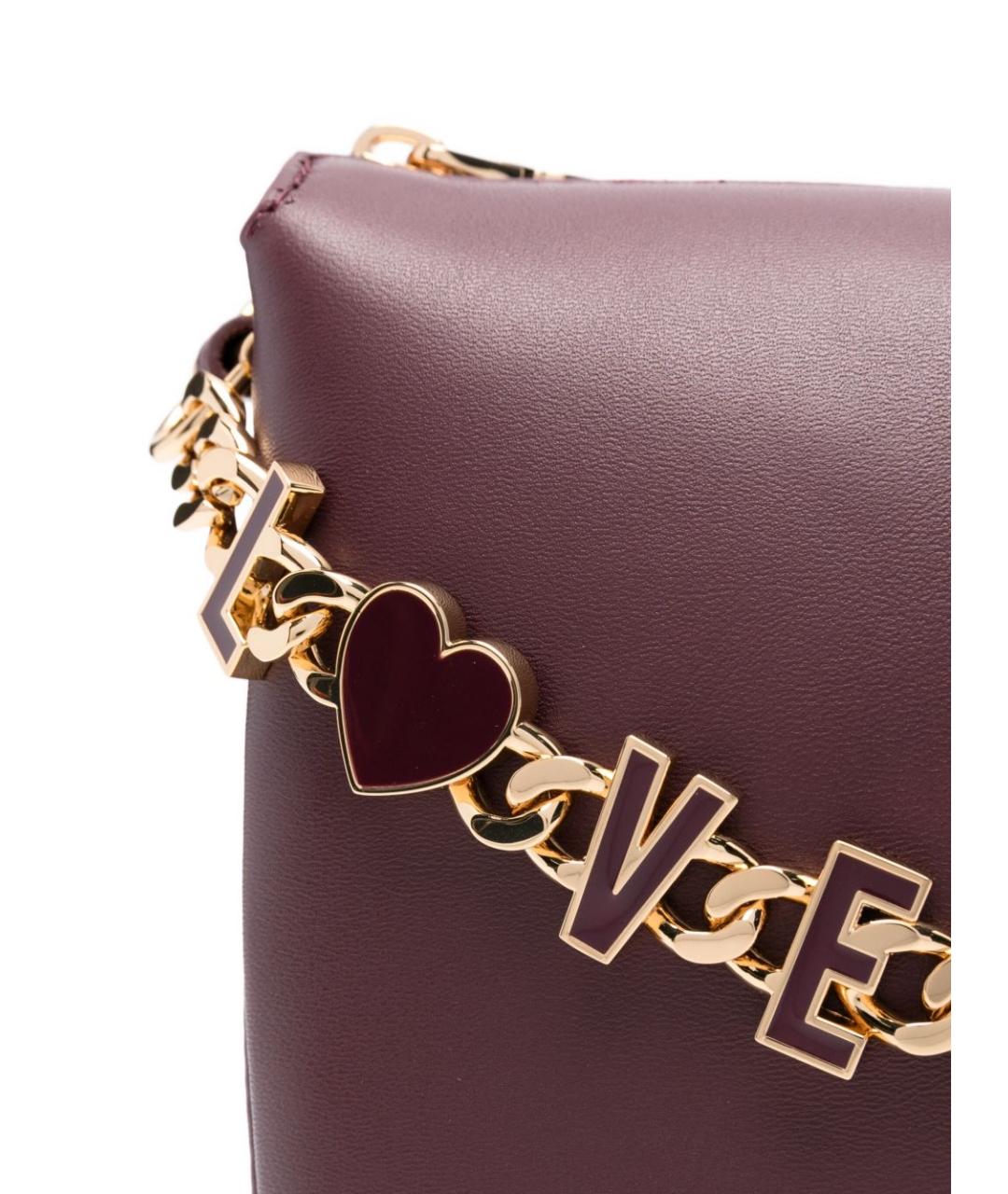 LOVE MOSCHINO Бордовая сумка через плечо из искусственной кожи, фото 3