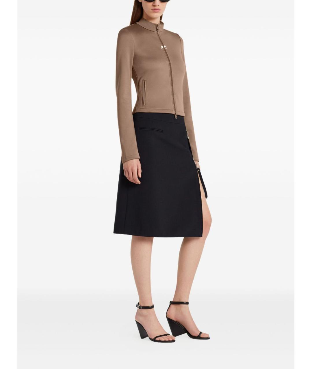 COURREGES Черная полиэстеровая юбка миди, фото 2