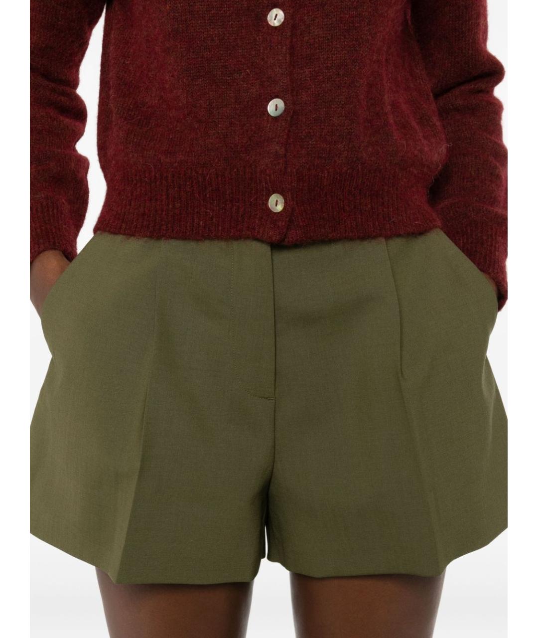 MSGM Зеленые шерстяные шорты, фото 5