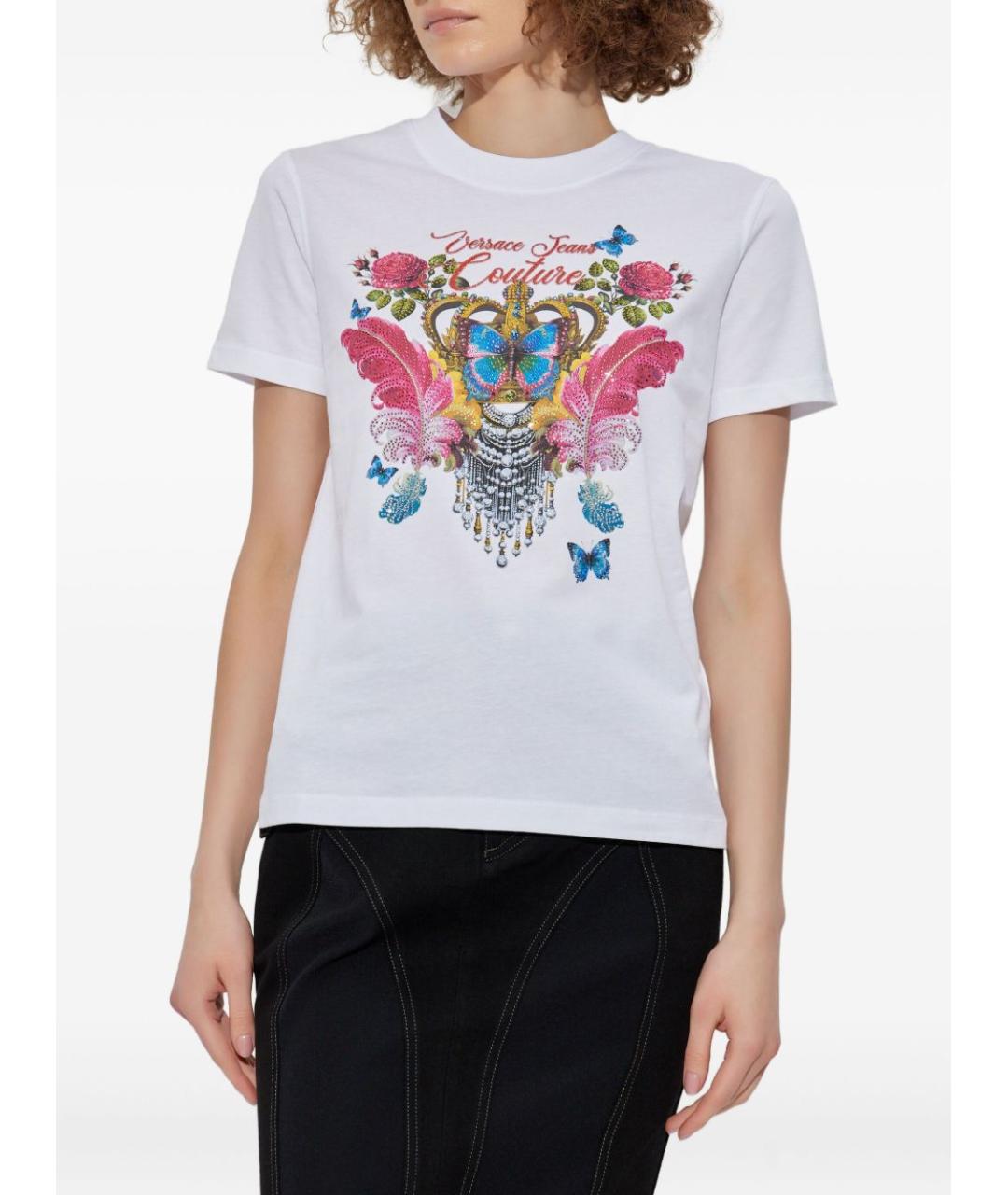 VERSACE JEANS COUTURE Белая хлопковая футболка, фото 5