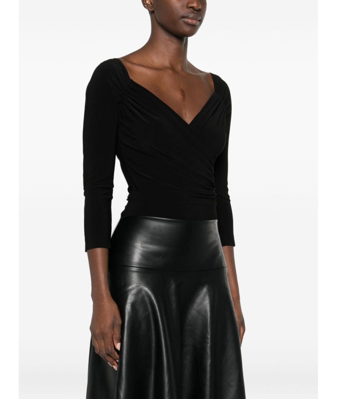 NORMA KAMALI Черное полиэстеровое боди, фото 3
