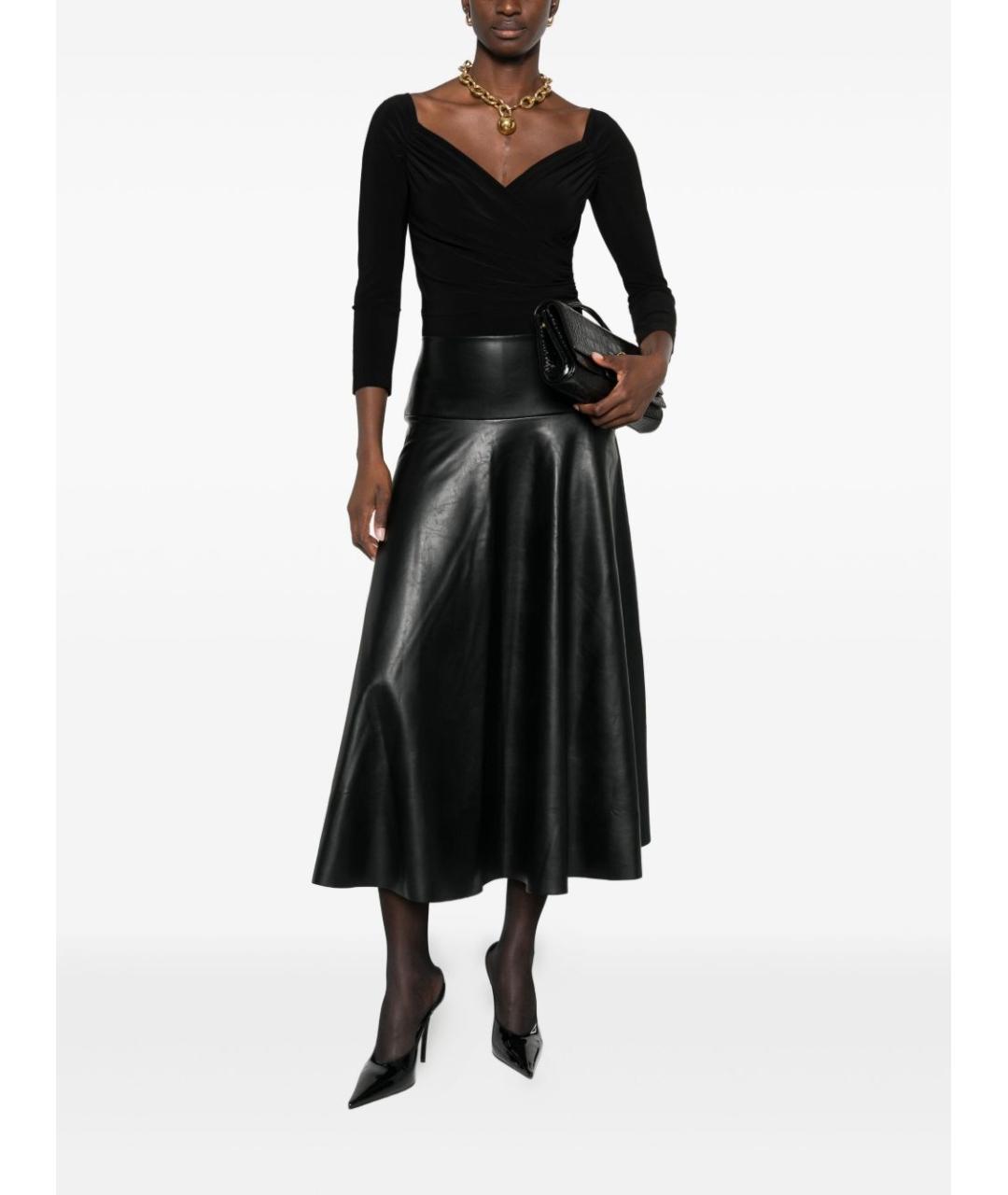 NORMA KAMALI Черное полиэстеровое боди, фото 2