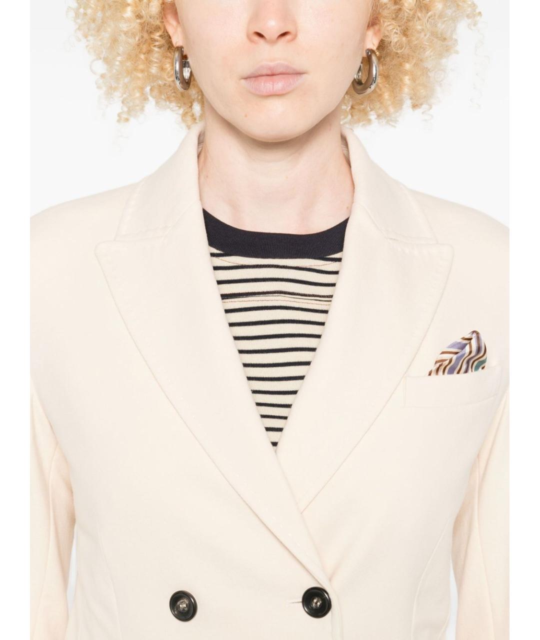 CIRCOLO 1901 Бежевый хлопковый жакет/пиджак, фото 3