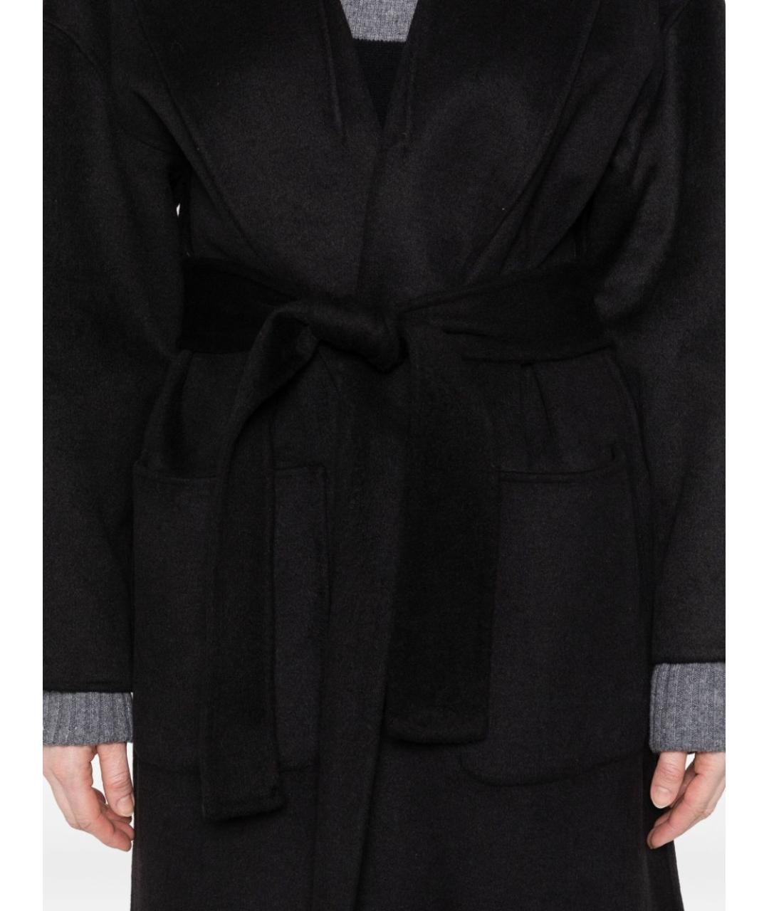 LIU JO Черное шерстяное пальто, фото 2