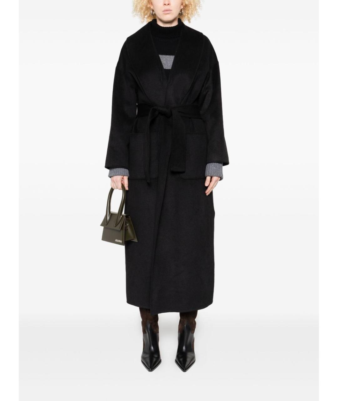 LIU JO Черное шерстяное пальто, фото 4