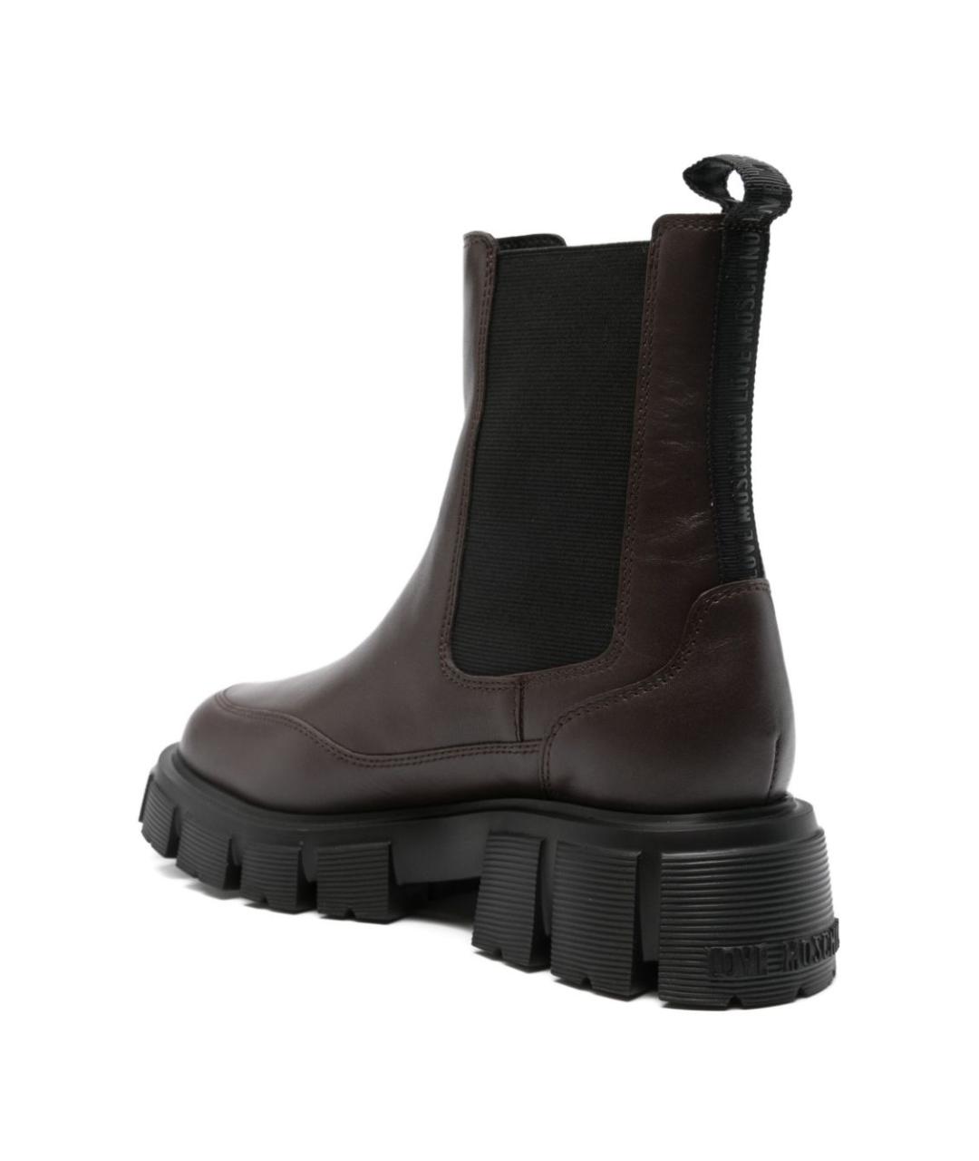 LOVE MOSCHINO Коричневые кожаные ботинки, фото 2