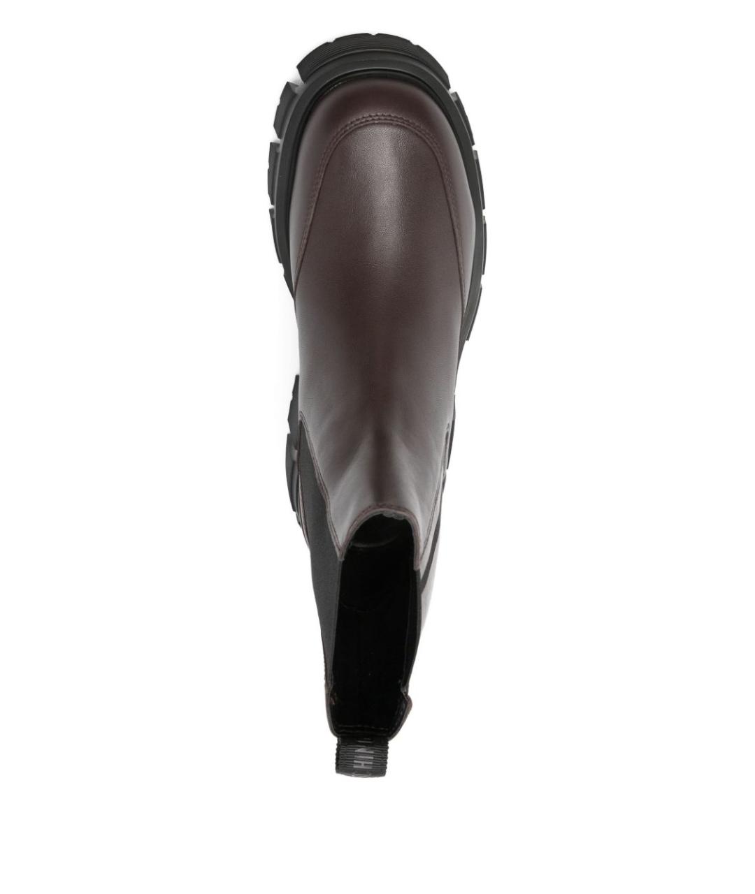 LOVE MOSCHINO Коричневые кожаные ботинки, фото 4