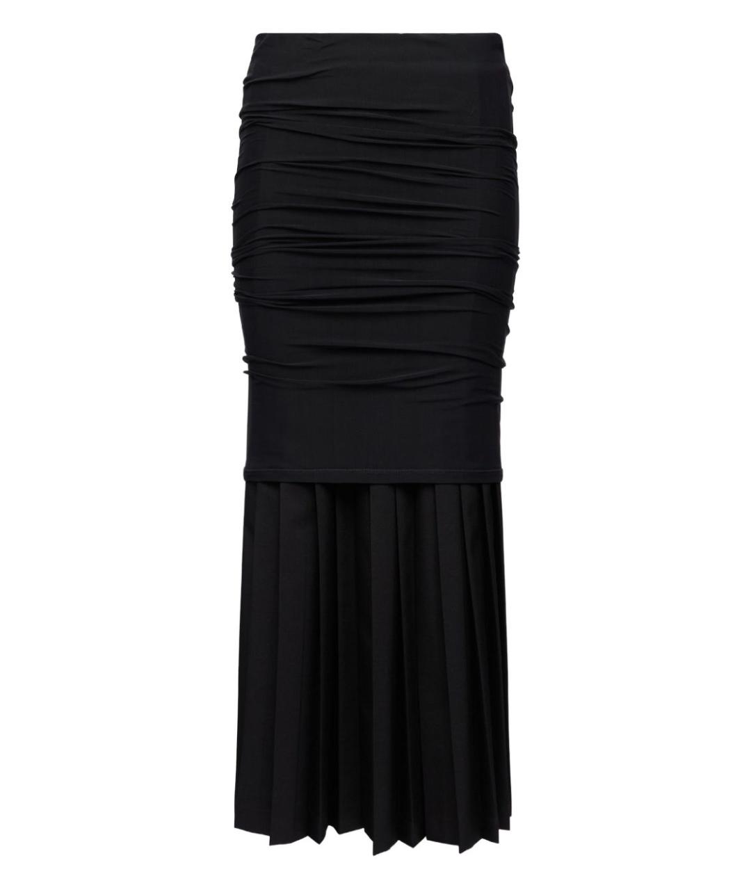 MM6 MAISON MARGIELA Черная полиэстеровая юбка миди, фото 1