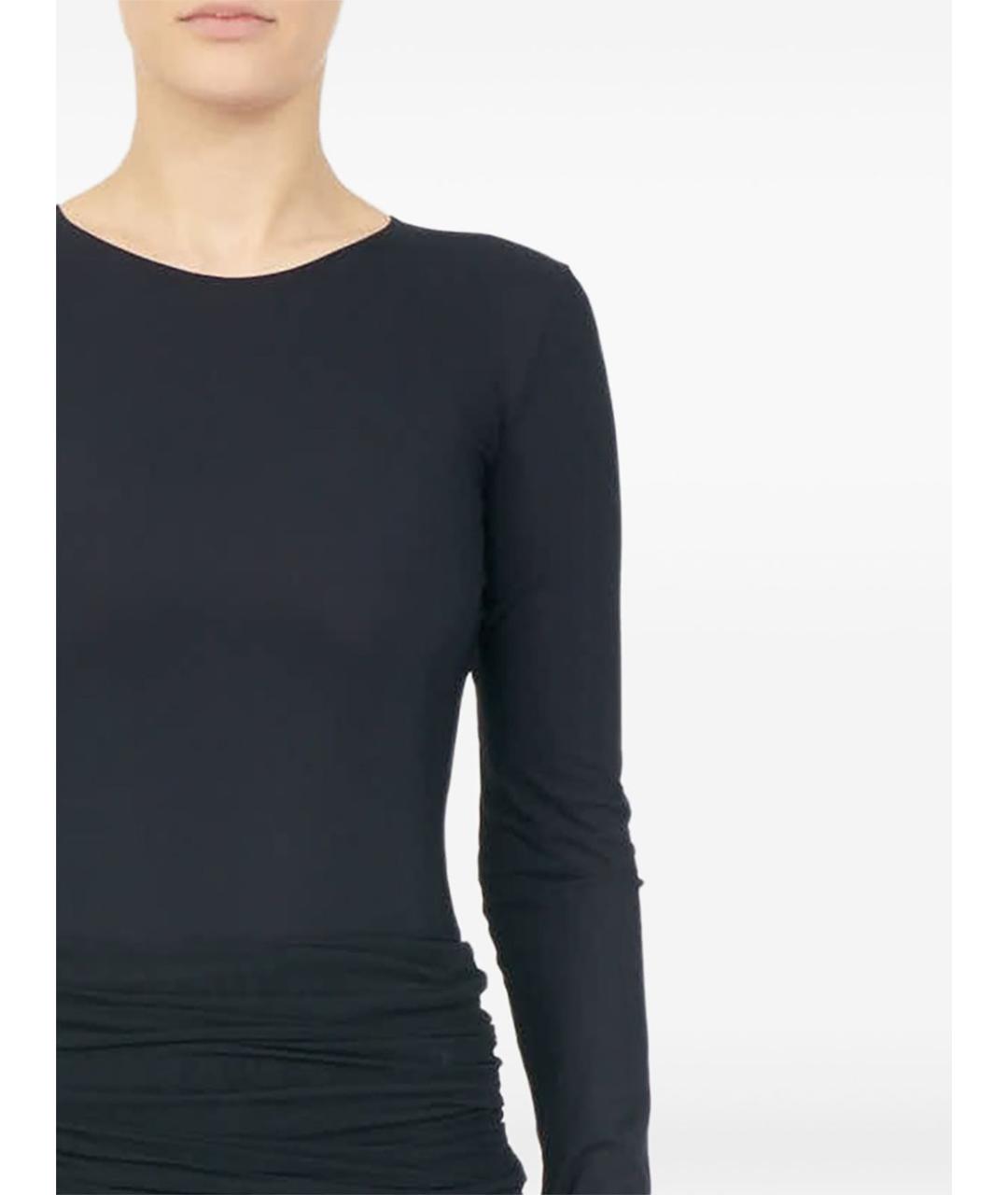 MM6 MAISON MARGIELA Черная полиэстеровая юбка миди, фото 5