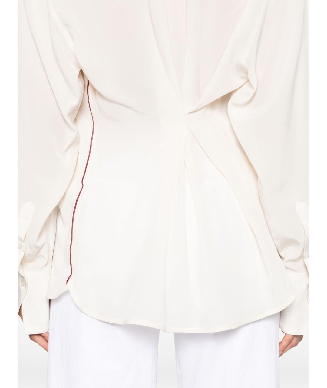 VICTORIA BECKHAM Бежевая шелковая блузы, фото 3