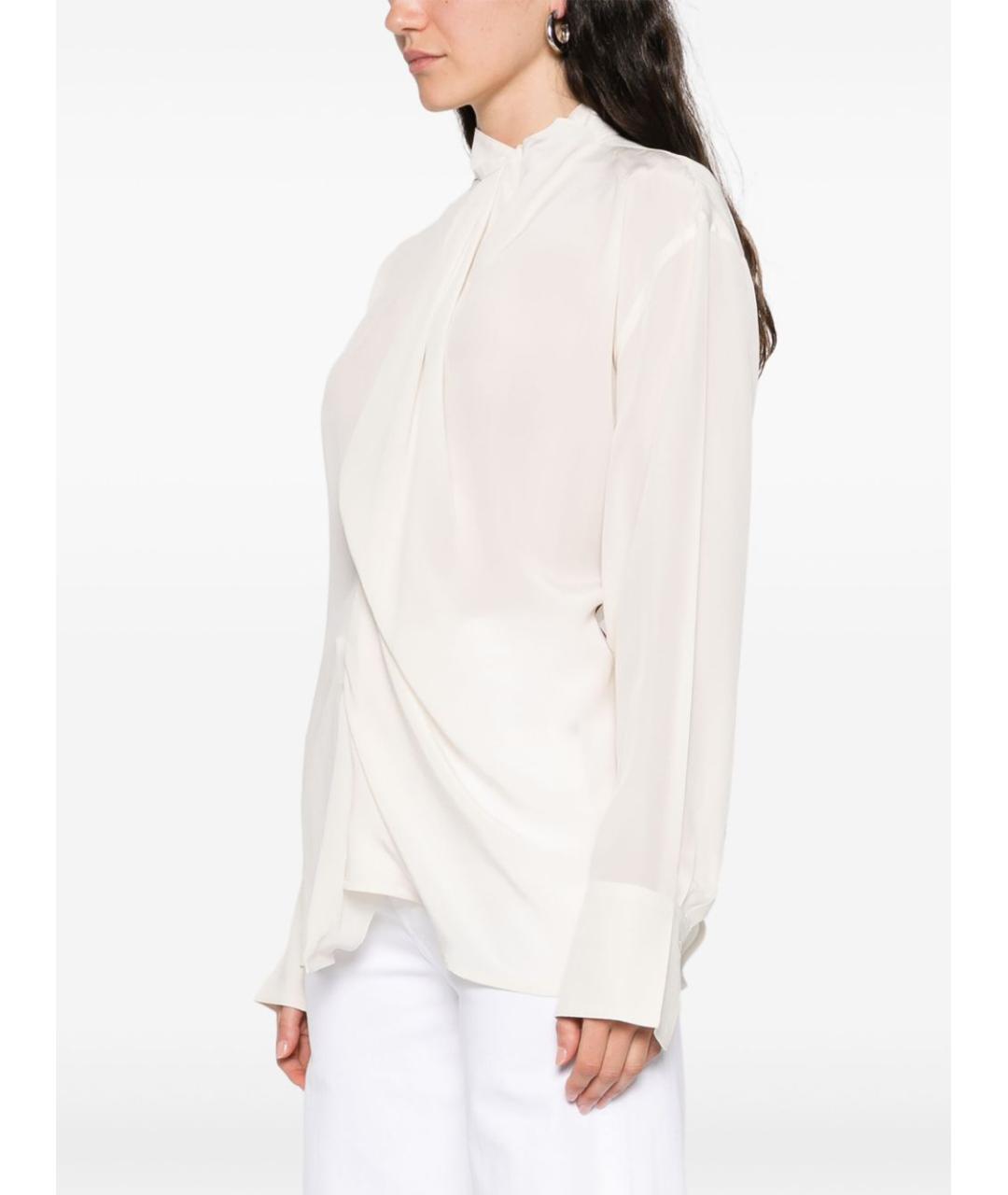 VICTORIA BECKHAM Бежевая шелковая блузы, фото 5