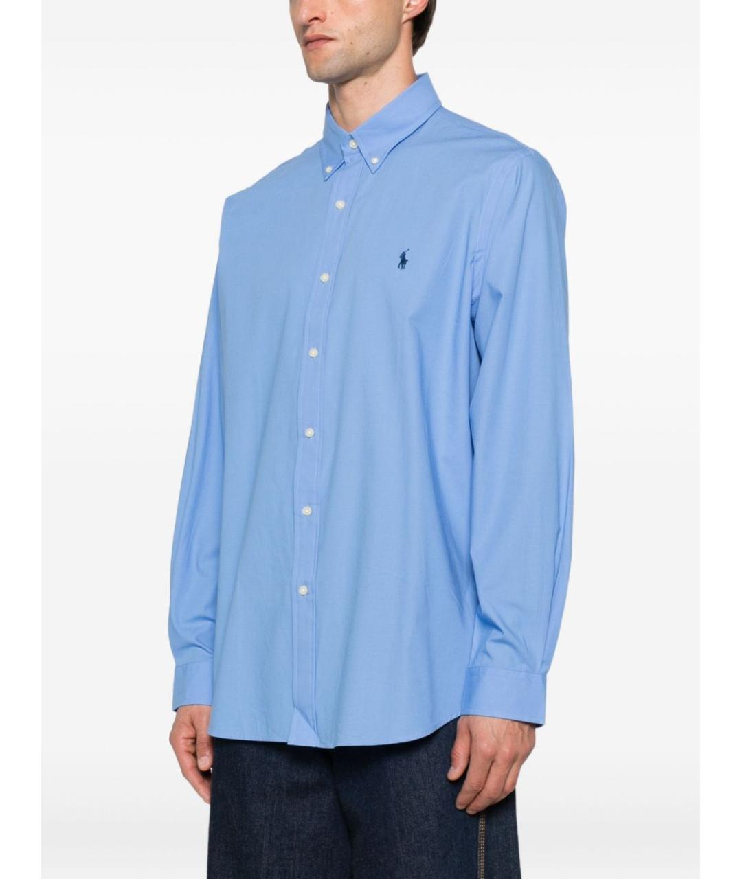 POLO RALPH LAUREN Синяя хлопковая классическая рубашка, фото 3