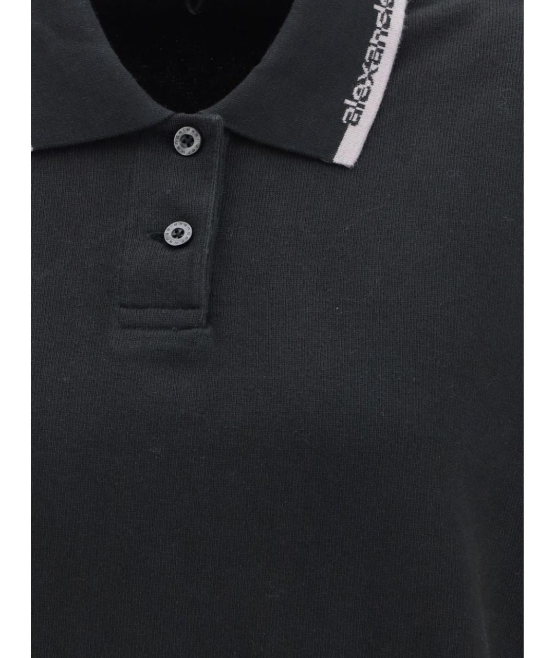 ALEXANDER WANG Черное хлопковое повседневное платье, фото 3