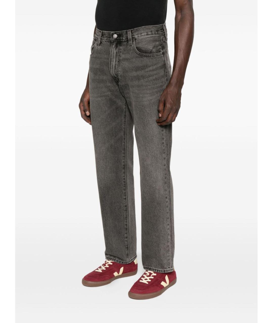 LEVI'S Серые хлопковые прямые джинсы, фото 3