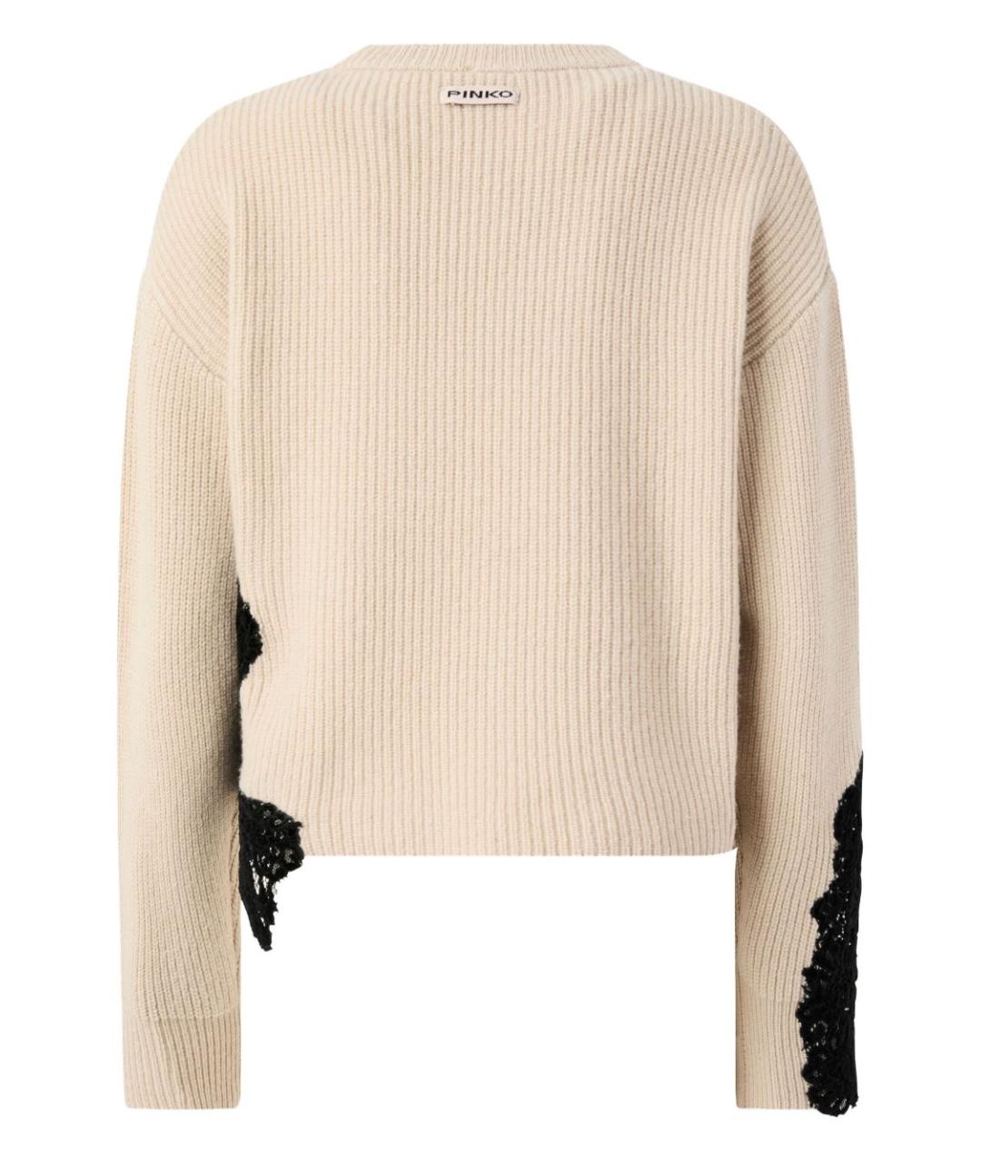 PINKO Бежевый шерстяной джемпер / свитер, фото 2
