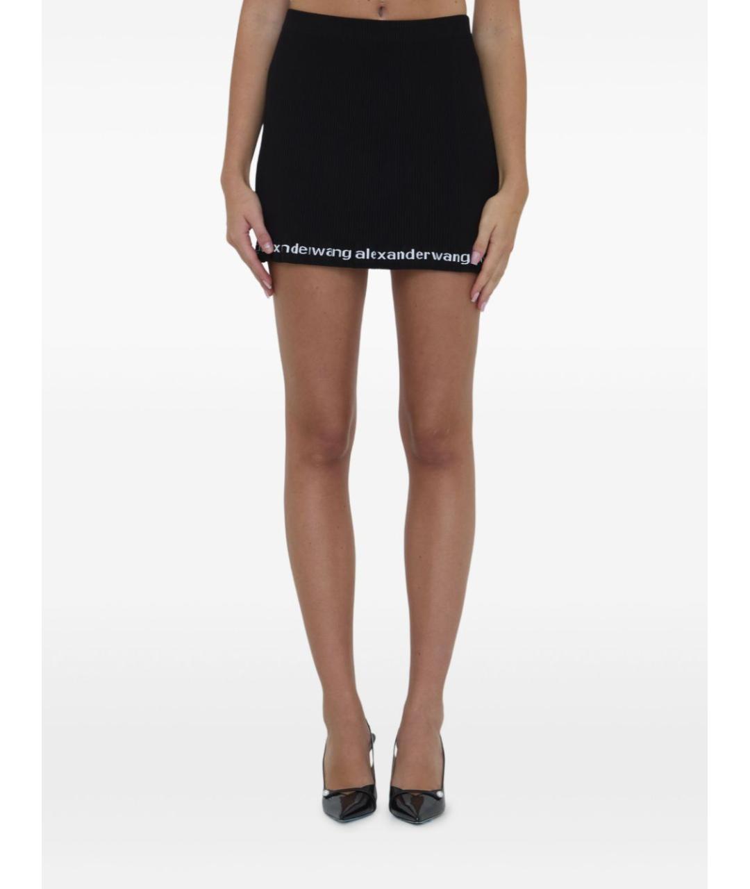ALEXANDER WANG Черная полиамидовая юбка мини, фото 2