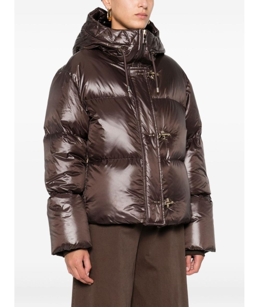 FAY Коричневый полиамидовый пуховик, фото 4