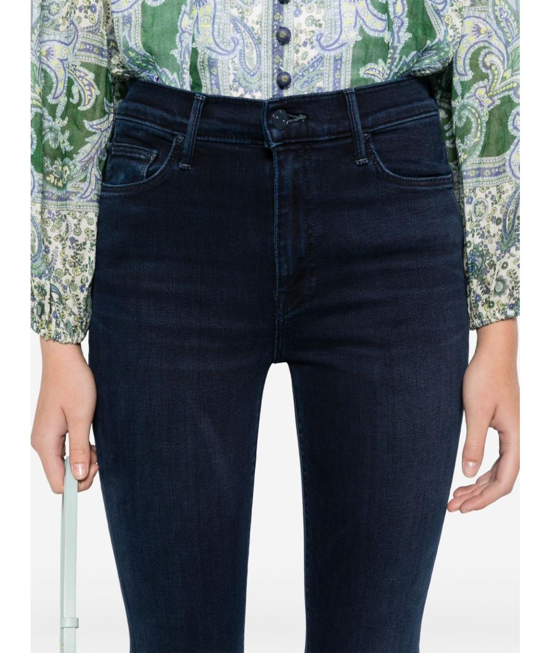 MOTHER Темно-синие хлопковые джинсы клеш, фото 3