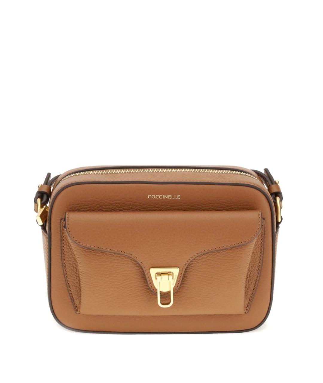 COCCINELLE Коричневая кожаная сумка через плечо, фото 1