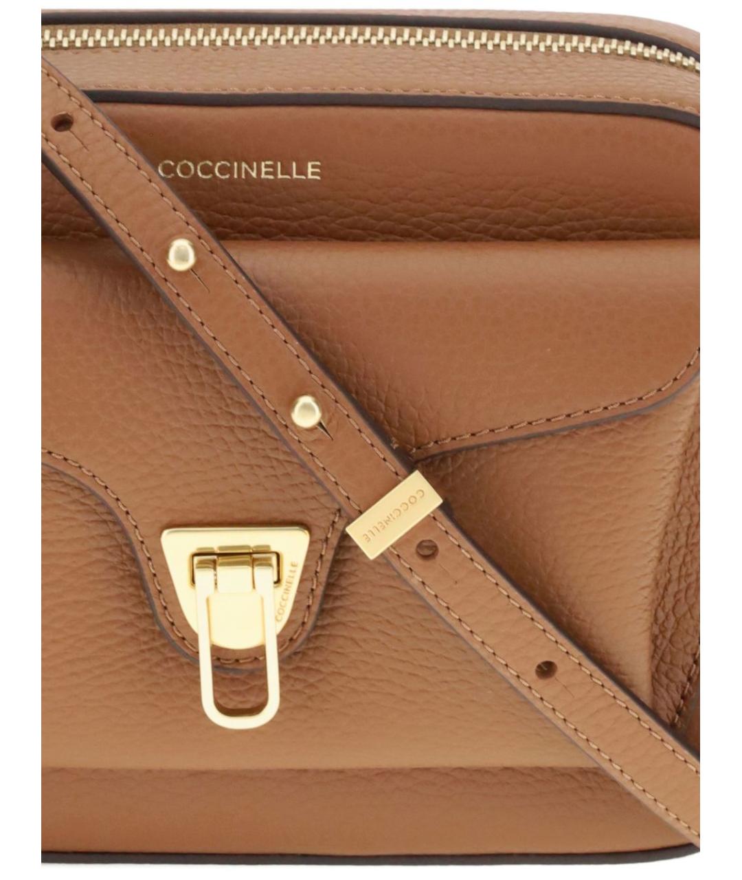 COCCINELLE Коричневая кожаная сумка через плечо, фото 2