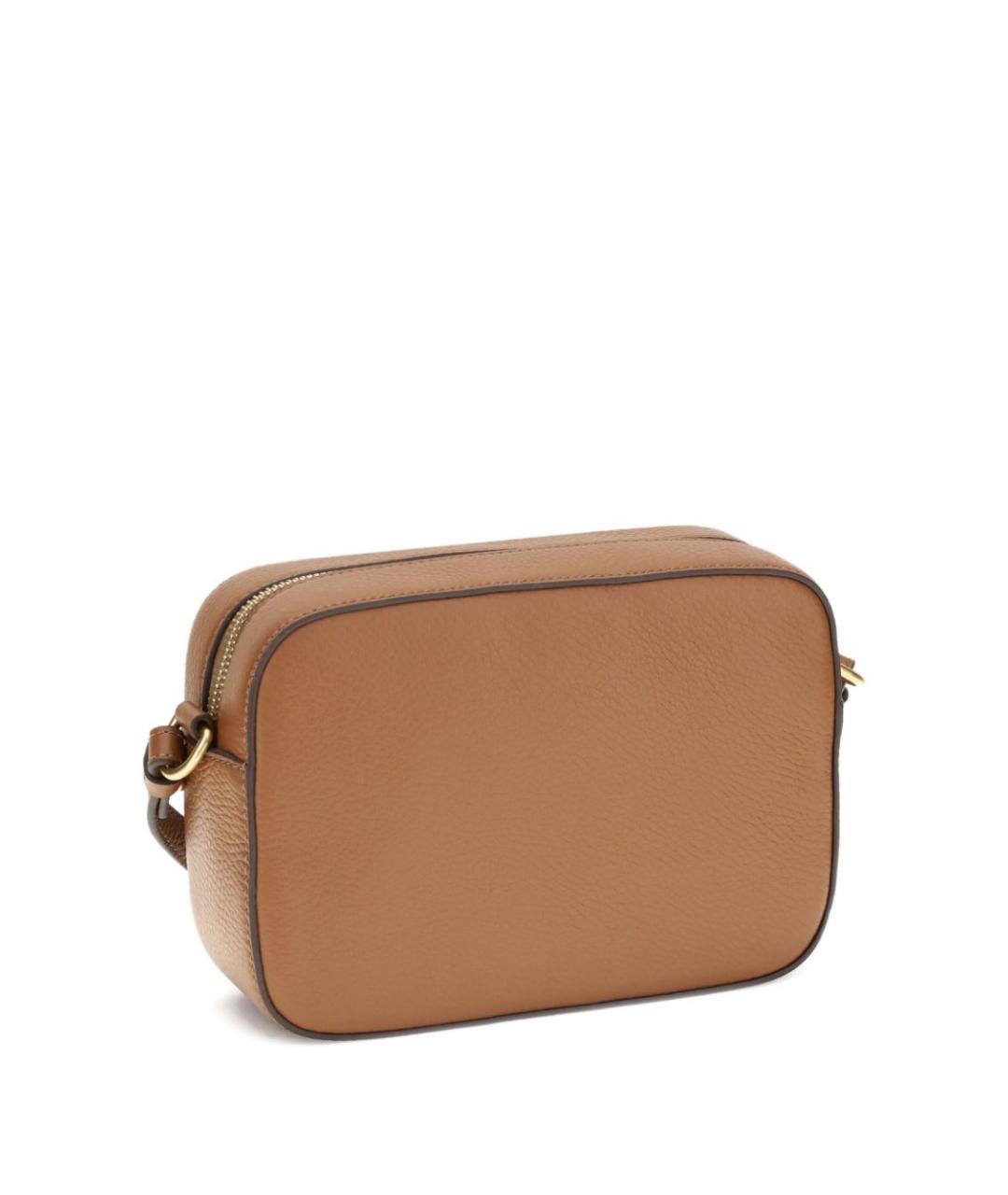 COCCINELLE Коричневая кожаная сумка через плечо, фото 3