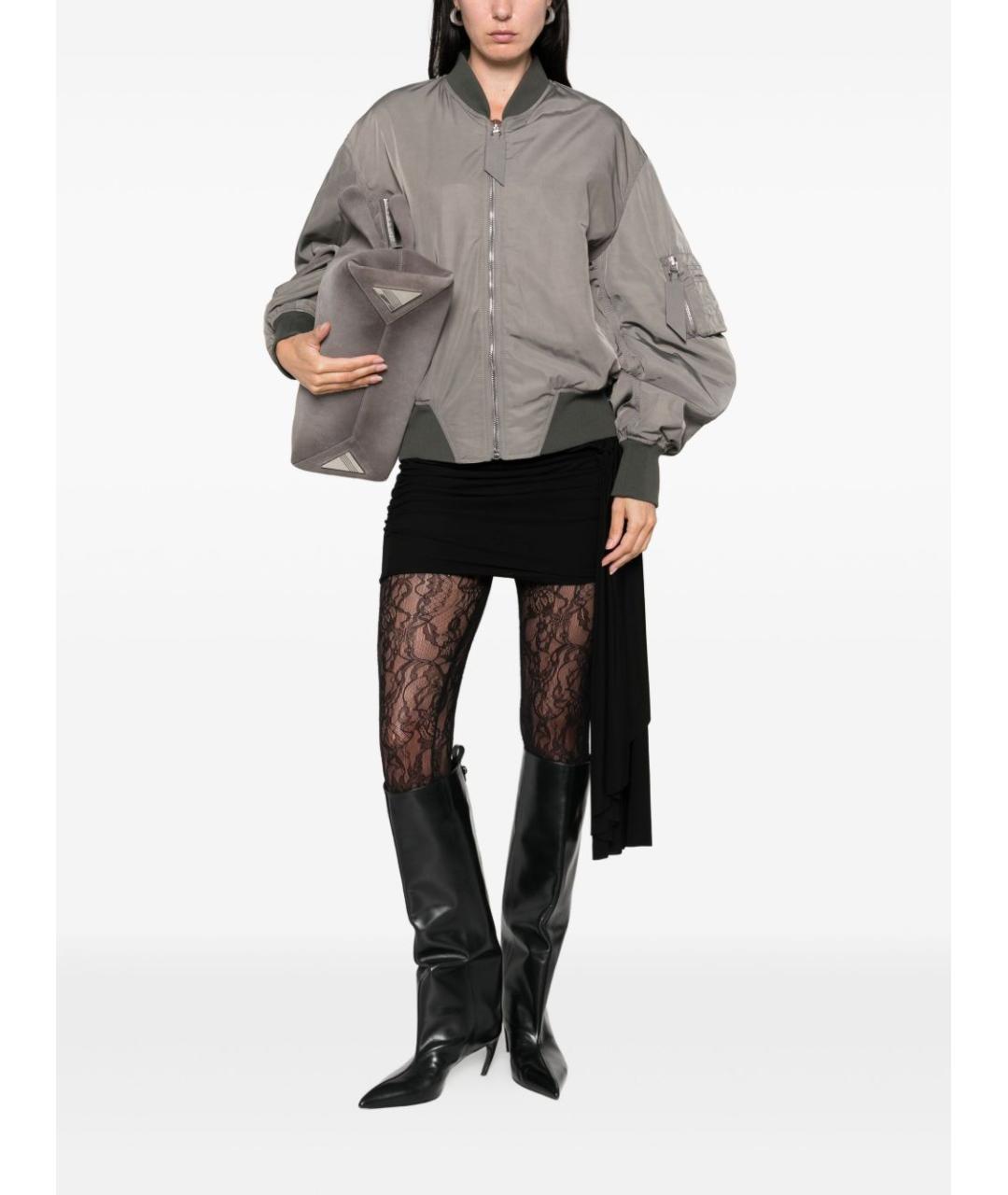 THE ATTICO Серая полиэстеровая куртка, фото 2
