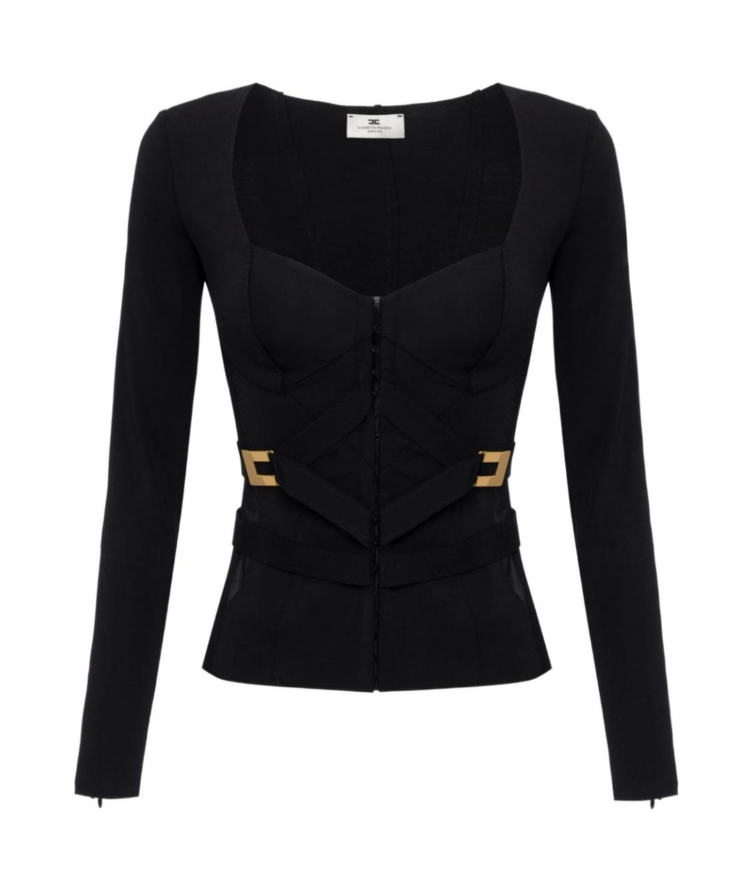 ELISABETTA FRANCHI Черный полиамидовый жакет/пиджак, фото 1