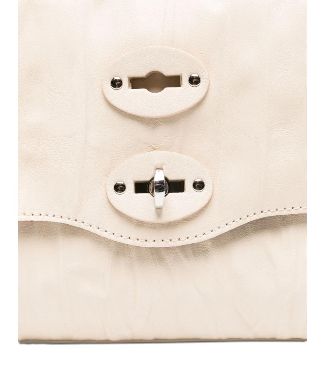 ZANELLATO Белая кожаная сумка с короткими ручками, фото 4