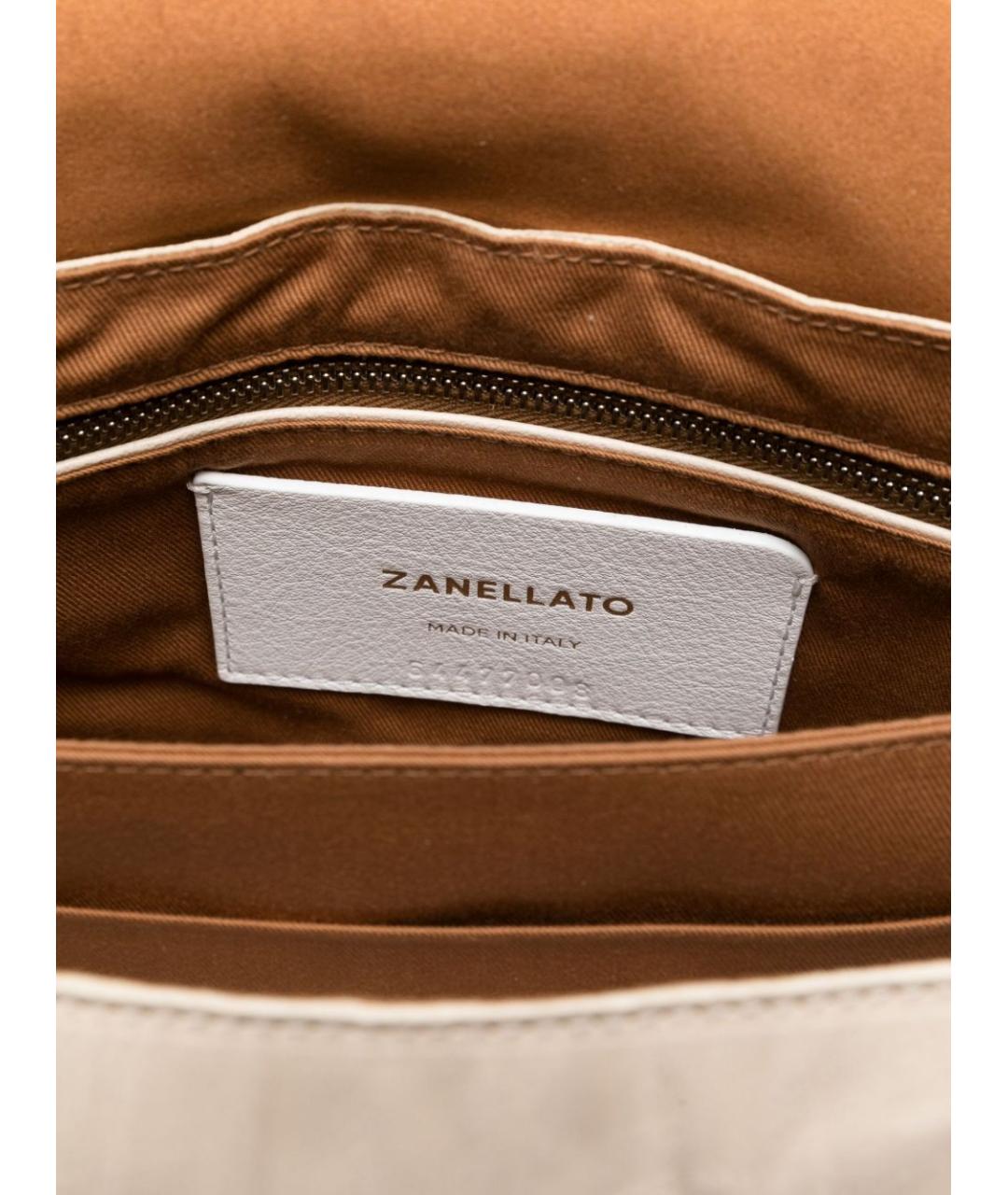 ZANELLATO Белая кожаная сумка с короткими ручками, фото 2