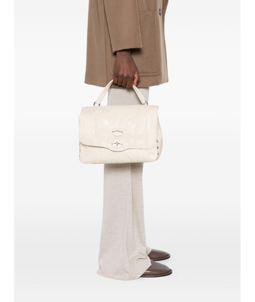 ZANELLATO Белая кожаная сумка с короткими ручками, фото 5